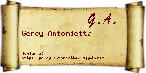 Gerey Antonietta névjegykártya